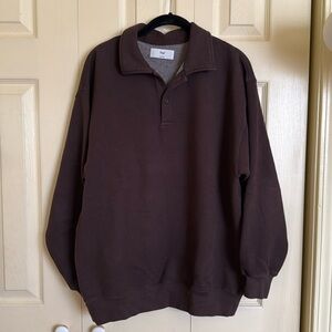 Aritzia TNA Cozy Boyfriend Polo Sweatshirt